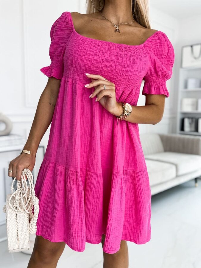 Vasarinė Pink muslino suknelė