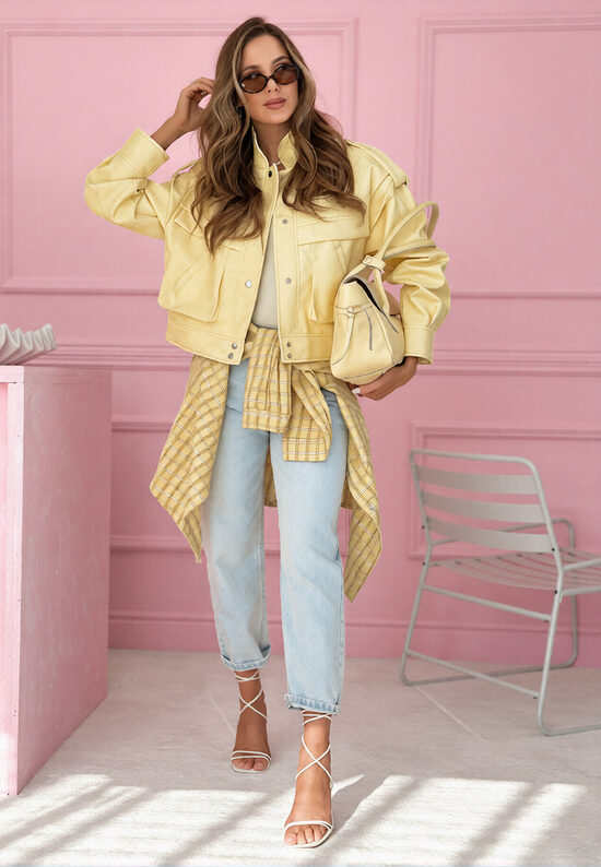 Geltona eko odos striukė